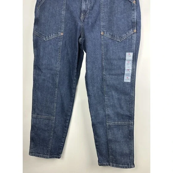 NWT Old Navy High-Waisted OG Straight Utility Jeans Blue Denim Plus Size 16 - Picture 4 of 12
